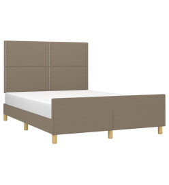 Cadre de lit avec tête de lit Taupe 140x190 cm Tissu