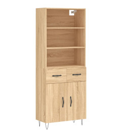 Buffet haut Chêne sonoma 69,5x34x180 cm Bois d'ingénierie