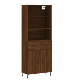 Buffet haut Chêne marron 69,5x34x180 cm Bois d'ingénierie