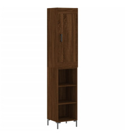 Buffet haut Chêne marron 34,5x34x180 cm Bois d'ingénierie