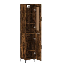 Buffet haut Chêne fumé 34,5x34x180 cm Bois d'ingénierie