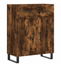 Buffet haut Chêne fumé 69,5x34x180 cm Bois d'ingénierie