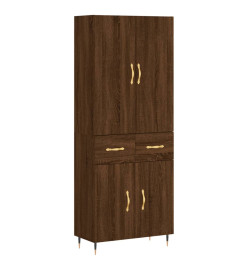 Buffet haut Chêne marron 69,5x34x180 cm Bois d'ingénierie