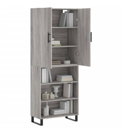 Buffet haut Sonoma gris 69,5x34x180 cm Bois d'ingénierie