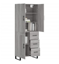 Buffet haut Sonoma gris 69,5x34x180 cm Bois d'ingénierie