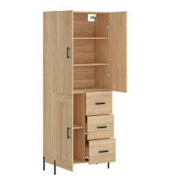 Buffet haut Chêne sonoma 69,5x34x180 cm Bois d'ingénierie