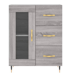 Buffet haut Sonoma gris 69,5x34x180 cm Bois d'ingénierie