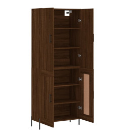 Buffet haut Chêne marron 69,5x34x180 cm Bois d'ingénierie