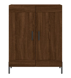 Buffet haut Chêne marron 69,5x34x180 cm Bois d'ingénierie