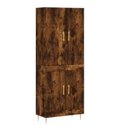 Buffet haut Chêne fumé 69,5x34x180 cm Bois d'ingénierie