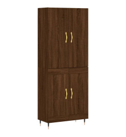 Buffet haut Chêne marron 69,5x34x180 cm Bois d'ingénierie