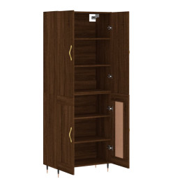 Buffet haut Chêne marron 69,5x34x180 cm Bois d'ingénierie