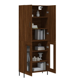 Buffet haut Chêne marron 69,5x34x180 cm Bois d'ingénierie