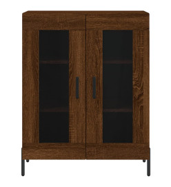 Buffet haut Chêne marron 69,5x34x180 cm Bois d'ingénierie