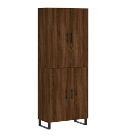 Buffet haut Chêne marron 69,5x34x180 cm Bois d'ingénierie