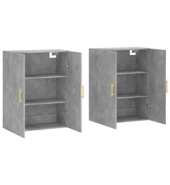 Armoires murales 2 pcs gris béton 69,5x34x90 cm