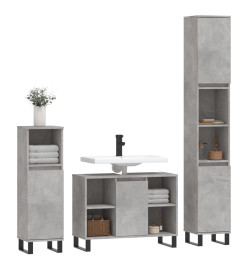 Ensemble de meubles de salle de bain 3 pcs gris béton