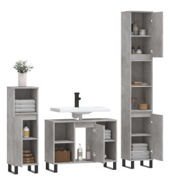 Ensemble de meubles de salle de bain 3 pcs gris béton