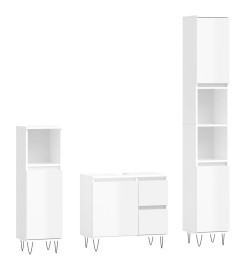 Ensemble de meubles de salle de bain 3 pcs blanc brillant