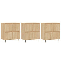 Buffets 3 pcs Chêne sonoma Bois d'ingénierie