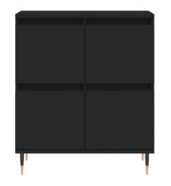 Buffets 3 pcs noir bois d'ingénierie