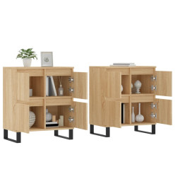 Buffets 2 pcs chêne sonoma bois d'ingénierie