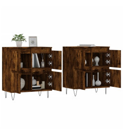 Buffets 2 pcs chêne fumé bois d'ingénierie