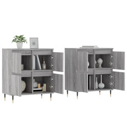 Buffets 2 pcs sonoma gris bois d'ingénierie