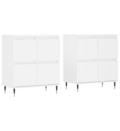 Buffets 2 pcs blanc bois d'ingénierie