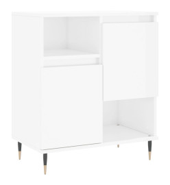 Buffets 2 pcs blanc brillant bois d'ingénierie