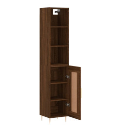 Buffet haut Chêne marron 34,5x34x180 cm Bois d'ingénierie