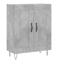 Buffet haut Gris béton 69,5x34x180 cm Bois d'ingénierie