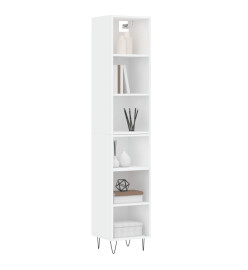 Buffet haut Blanc 34,5x32,5x180 cm Bois d'ingénierie