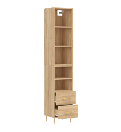 Buffet haut Chêne sonoma 34,5x34x180 cm Bois d'ingénierie