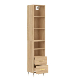 Buffet haut Chêne sonoma 34,5x34x180 cm Bois d'ingénierie