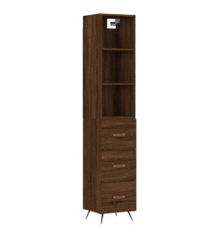 Buffet haut Chêne marron 34,5x34x180 cm Bois d'ingénierie