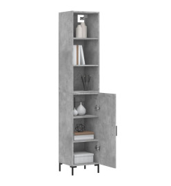 Buffet haut Gris béton 34,5x34x180 cm Bois d'ingénierie