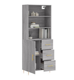 Buffet haut Sonoma gris 69,5x34x180 cm Bois d'ingénierie