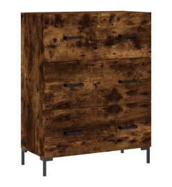 Buffet haut Chêne fumé 69,5x34x180 cm Bois d'ingénierie