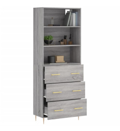 Buffet haut Sonoma gris 69,5x34x180 cm Bois d'ingénierie