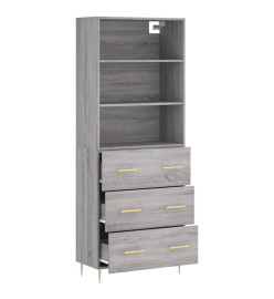 Buffet haut Sonoma gris 69,5x34x180 cm Bois d'ingénierie