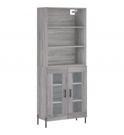 Buffet haut Sonoma gris 69,5x34x180 cm Bois d'ingénierie