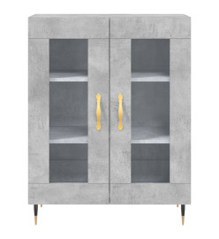 Buffet haut Gris béton 69,5x34x180 cm Bois d'ingénierie