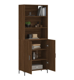 Buffet haut Chêne marron 69,5x34x180 cm Bois d'ingénierie