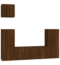 Ensemble de meubles TV 5 pcs Chêne marron Bois d'ingénierie