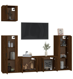 Ensemble de meubles TV 5 pcs Chêne marron Bois d'ingénierie