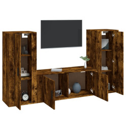 Ensemble de meubles TV 3 pcs Chêne fumé Bois d'ingénierie