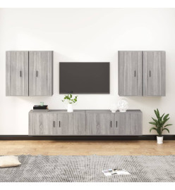 Ensemble de meubles TV 6 pcs Sonoma gris Bois d'ingénierie