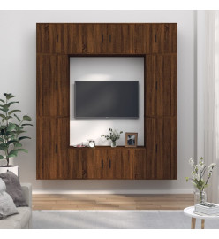 Ensemble de meubles TV 8 pcs Chêne marron Bois d'ingénierie