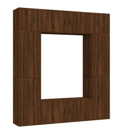 Ensemble de meubles TV 8 pcs Chêne marron Bois d'ingénierie